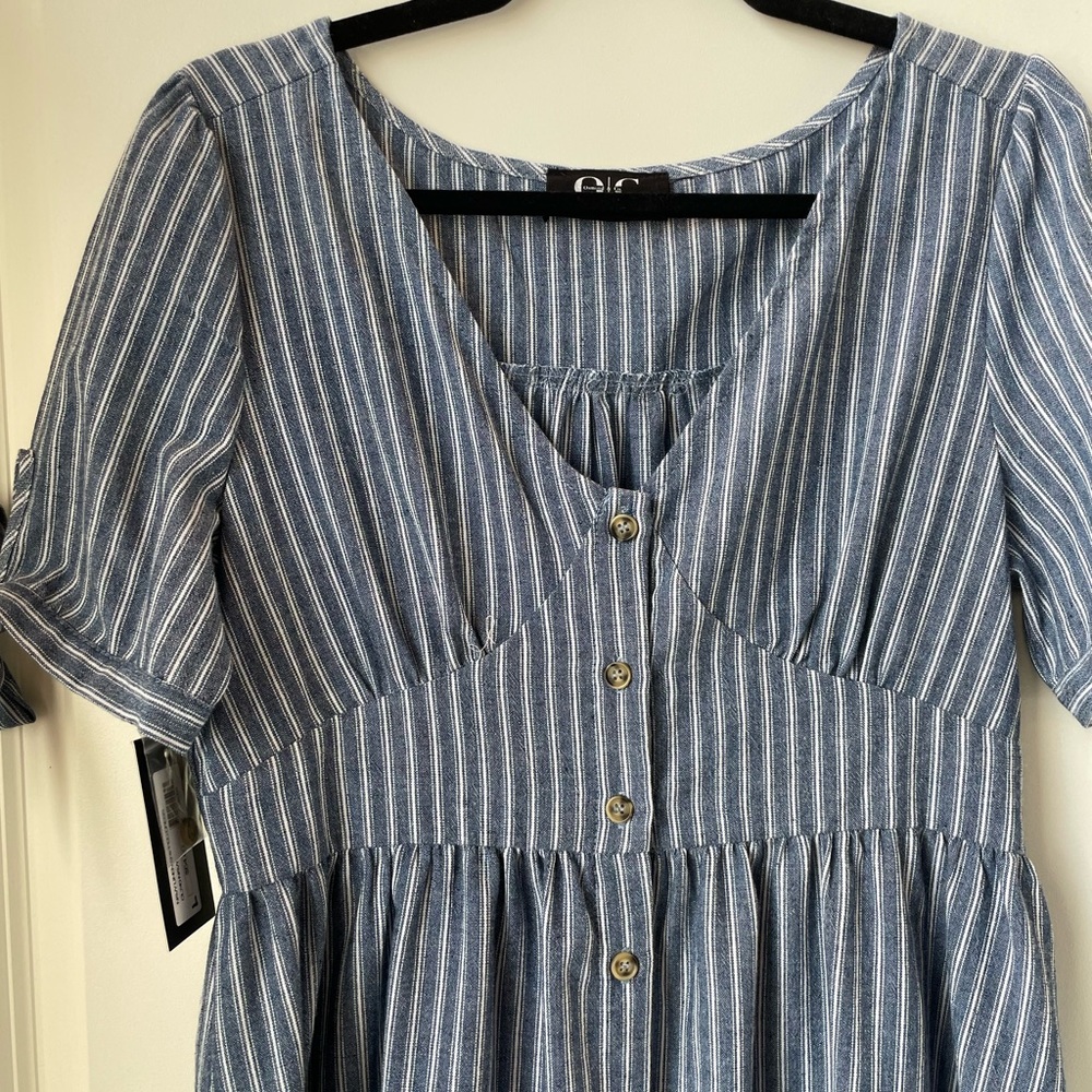 Blue And White Striped Dress